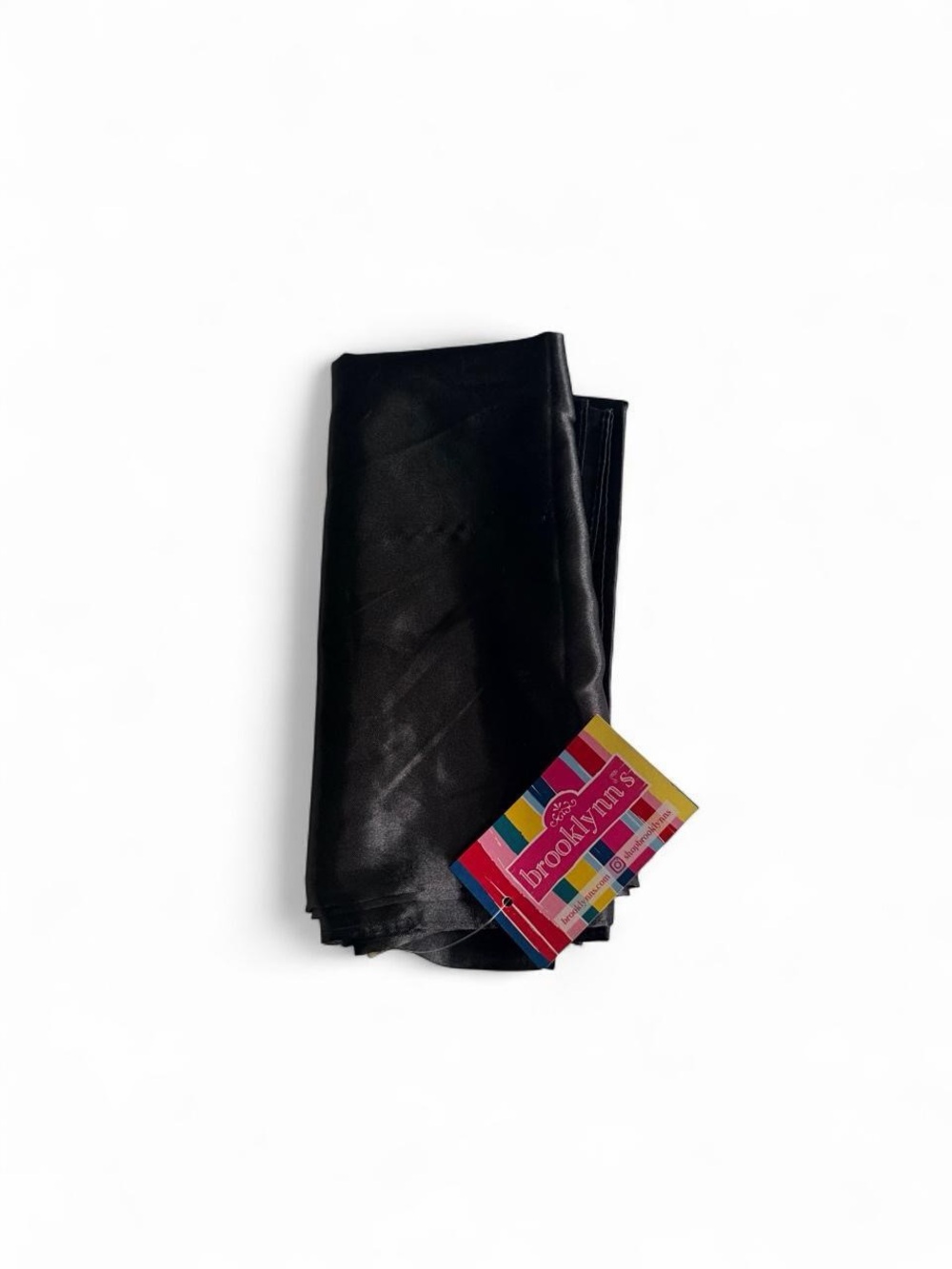 NWT Brooklynn’s Black Satin Square Scarf Headband Bandana High Gloss